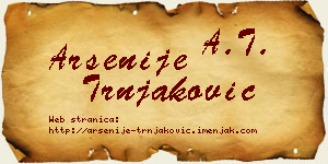 Arsenije Trnjaković vizit kartica